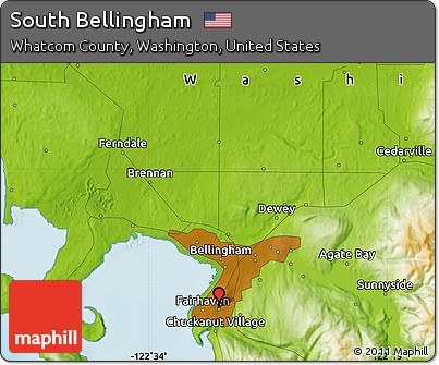 Physical Map of South Bellingham