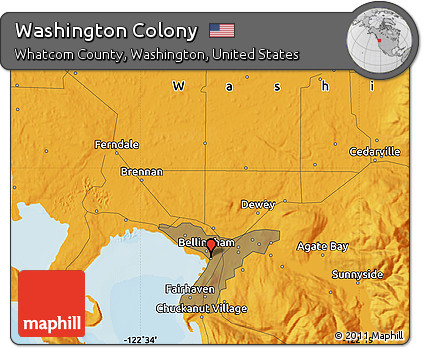 Political Map of Washington Colony