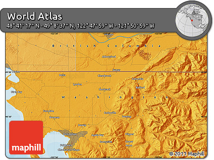 Political Map of the Area around 48° 54' 57" N, 122° 19' 29" W