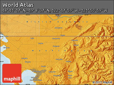 Political Map of the Area around 48° 54' 57" N, 122° 19' 29" W