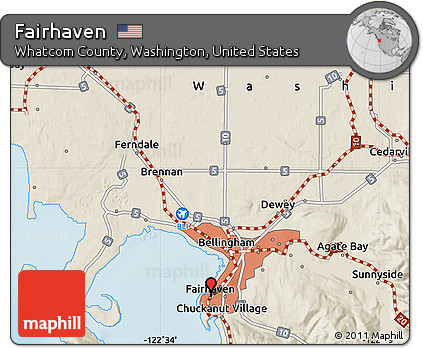 Shaded Relief Map of Fairhaven