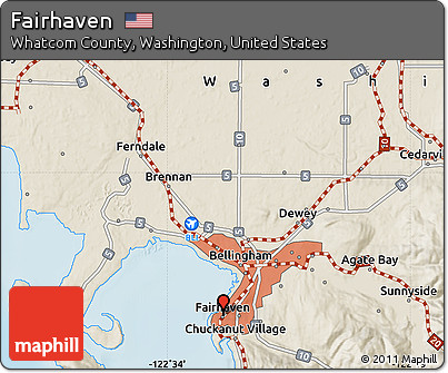 Shaded Relief Map of Fairhaven