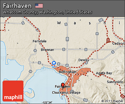 Shaded Relief Map of Fairhaven