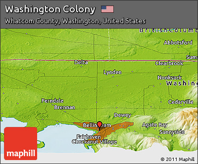 Physical Panoramic Map of Washington Colony