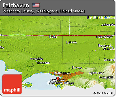 Physical Panoramic Map of Fairhaven