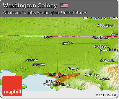 Physical Panoramic Map of Washington Colony