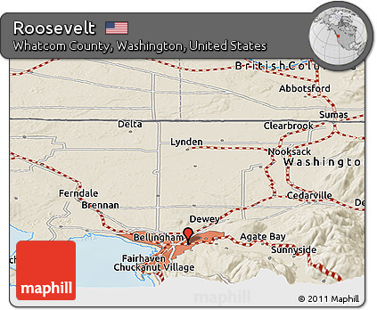 Shaded Relief Panoramic Map of Roosevelt