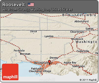 Shaded Relief Panoramic Map of Roosevelt