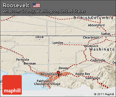 Shaded Relief Panoramic Map of Roosevelt