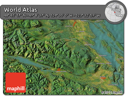 Satellite Map of the Area around 48° 54' 57" N, 124° 1' 30" W
