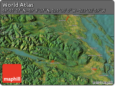 Satellite Map of the Area around 48° 54' 57" N, 124° 1' 30" W