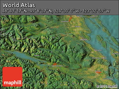Satellite Map of the Area around 48° 54' 57" N, 124° 1' 30" W