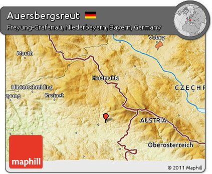 Physical 3D Map of Auersbergsreut