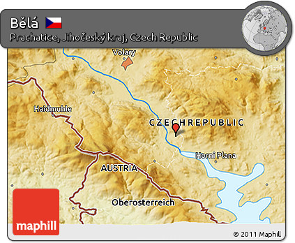Physical 3D Map of Bělá