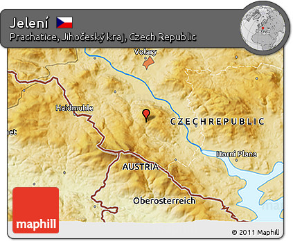 Physical 3D Map of Jelení