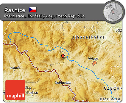 Physical 3D Map of Řasnice