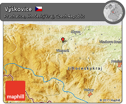 Physical 3D Map of Výškovice