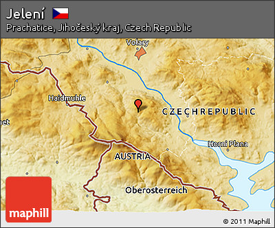 Physical 3D Map of Jelení