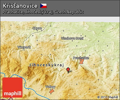 Physical 3D Map of Křišťanovice