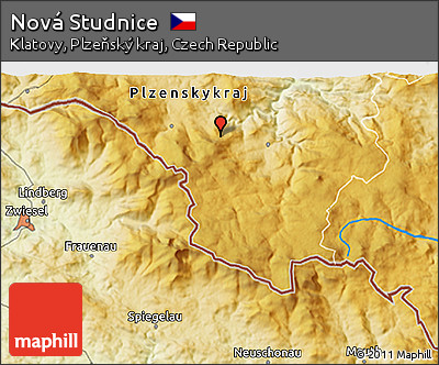 Physical 3D Map of Nová Studnice