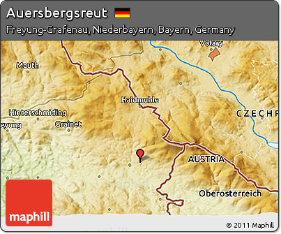 Physical 3D Map of Auersbergsreut