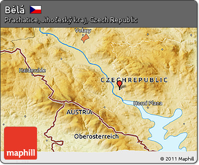 Physical 3D Map of Bělá