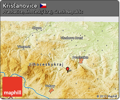 Physical 3D Map of Křišťanovice