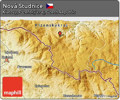 Physical 3D Map of Nová Studnice