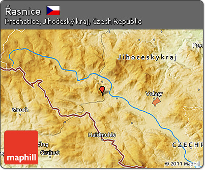 Physical 3D Map of Řasnice