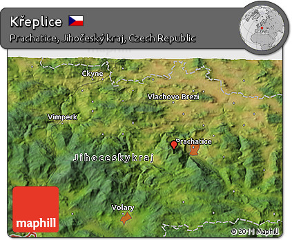 Satellite 3D Map of Křeplice