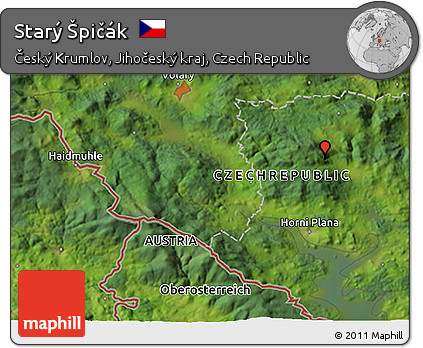 Satellite 3D Map of Starý Špičák