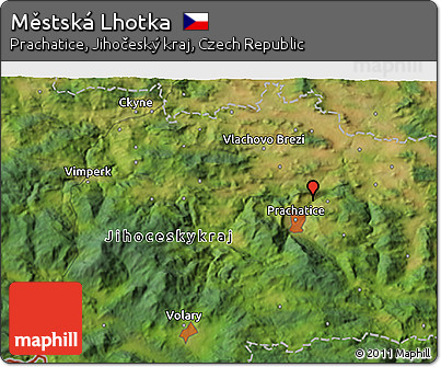 Satellite 3D Map of Městská Lhotka