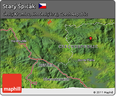 Satellite 3D Map of Starý Špičák