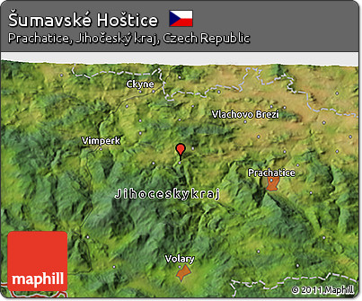 Satellite 3D Map of Šumavské Hoštice
