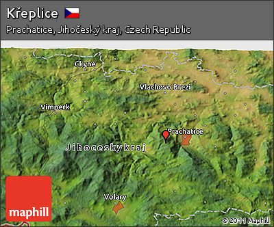Satellite 3D Map of Křeplice
