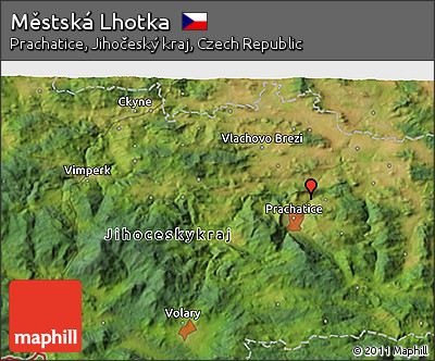 Satellite 3D Map of Městská Lhotka