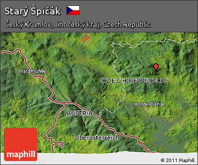 Satellite 3D Map of Starý Špičák