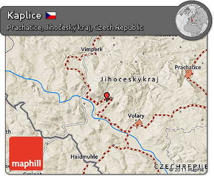 Shaded Relief 3D Map of Kaplice