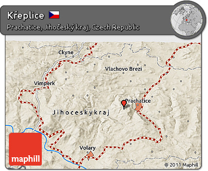 Shaded Relief 3D Map of Křeplice