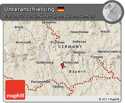 Shaded Relief 3D Map of Unteranschiessing