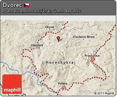 Shaded Relief 3D Map of Dvorec