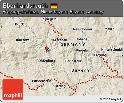 Shaded Relief 3D Map of Eberhardsreuth