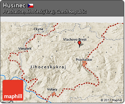 Shaded Relief 3D Map of Husinec