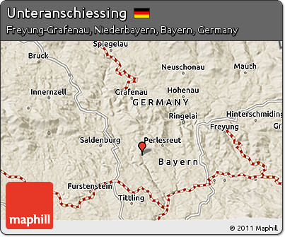 Shaded Relief 3D Map of Unteranschiessing