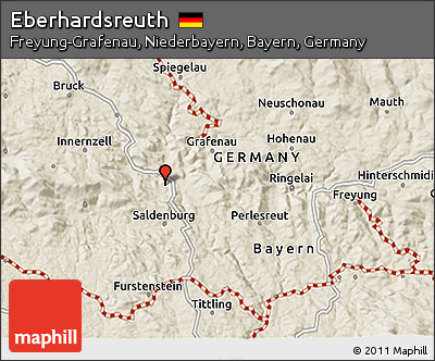 Shaded Relief 3D Map of Eberhardsreuth