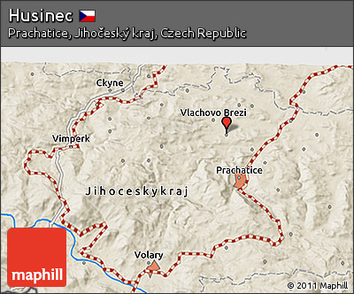 Shaded Relief 3D Map of Husinec