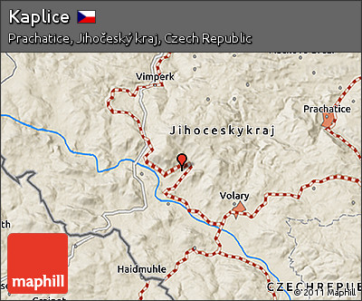 Shaded Relief 3D Map of Kaplice