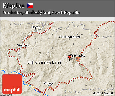Shaded Relief 3D Map of Křeplice