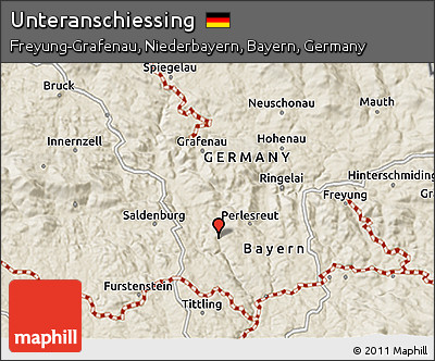 Shaded Relief 3D Map of Unteranschiessing