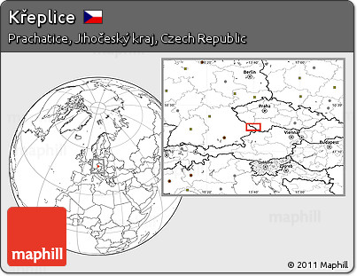Blank Location Map of Křeplice